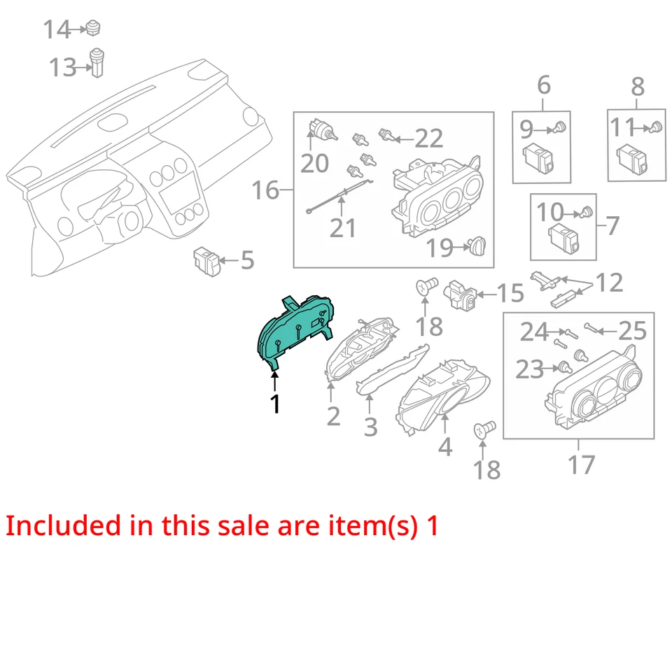Cuadro de instrumentos velocímetro Mazda Cx-7 2011-2012 medidores CVYON Foto 3 de 4