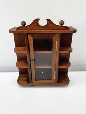 Vintage Curio Cabinet Wooden Showcase Display Glass Front 20cm x 16cm