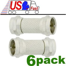 6 Lot F-Type Male to Male Dual Inline Coupler Screw Connector Coax Coaxial Cable