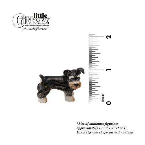 Little Critterz Black - Schnauzer "Pfeffer" Tier - Miniatur Porzellan Figur - Bild 2 von 3