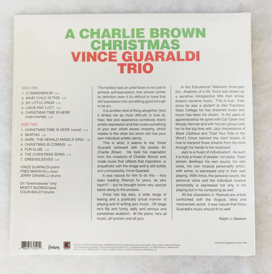 12" LP Zoetrope Vinyl Vince Guaraldi A Charlie Brown Christmas limited - X166 - Bild 2 von 2