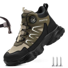 Men's Steel Toe Work Boots Non Slip  Stab Resistant Waterproof Durable Safety