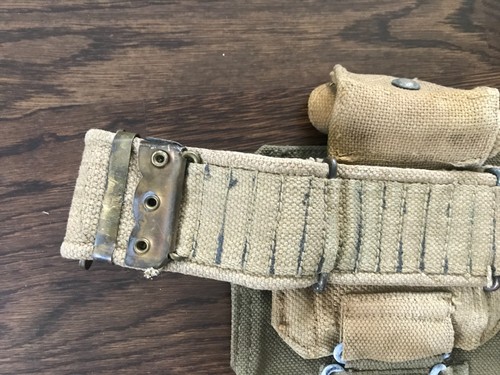 WW2 INDIAN/BRITISH ARMY WWII 1942 Officer Web Set: Holster, Ammo Pouch & Belt - Picture 15 of 16