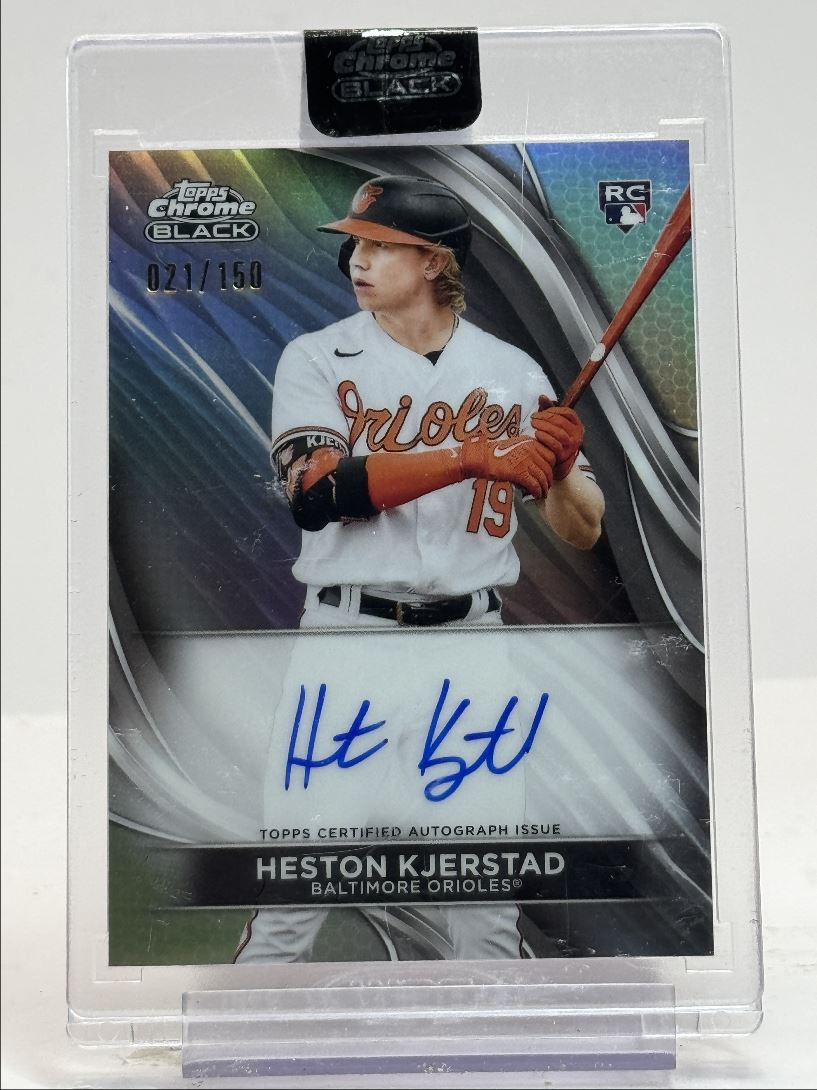 HESTON KJERSTAD 2024 TOPPS CHROME BLACK ROOKIE REFRACTOR RC AUTO /150 Q0234