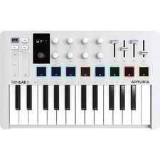 Arturia MiniLab 3 25-Key MIDI Controller Keyboard, White