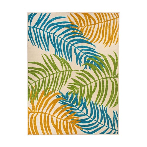 Rugshop Outdoor Rug Floral Leaves Flat Weave Indoor/Outdoor Rug Patio Carpet - Picture 2 of 122