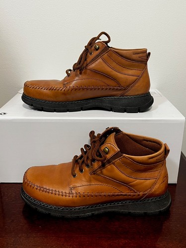 Dr. Scholls Damenstiefel Größe 8W Mily Schnürstiefelette Mokassins braun Leder