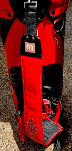 WILSON Fat Shaft Tour Golf Staff Bag 6 Way Shoulder Strap Rain Hood Leather VTG - Picture 6 of 13