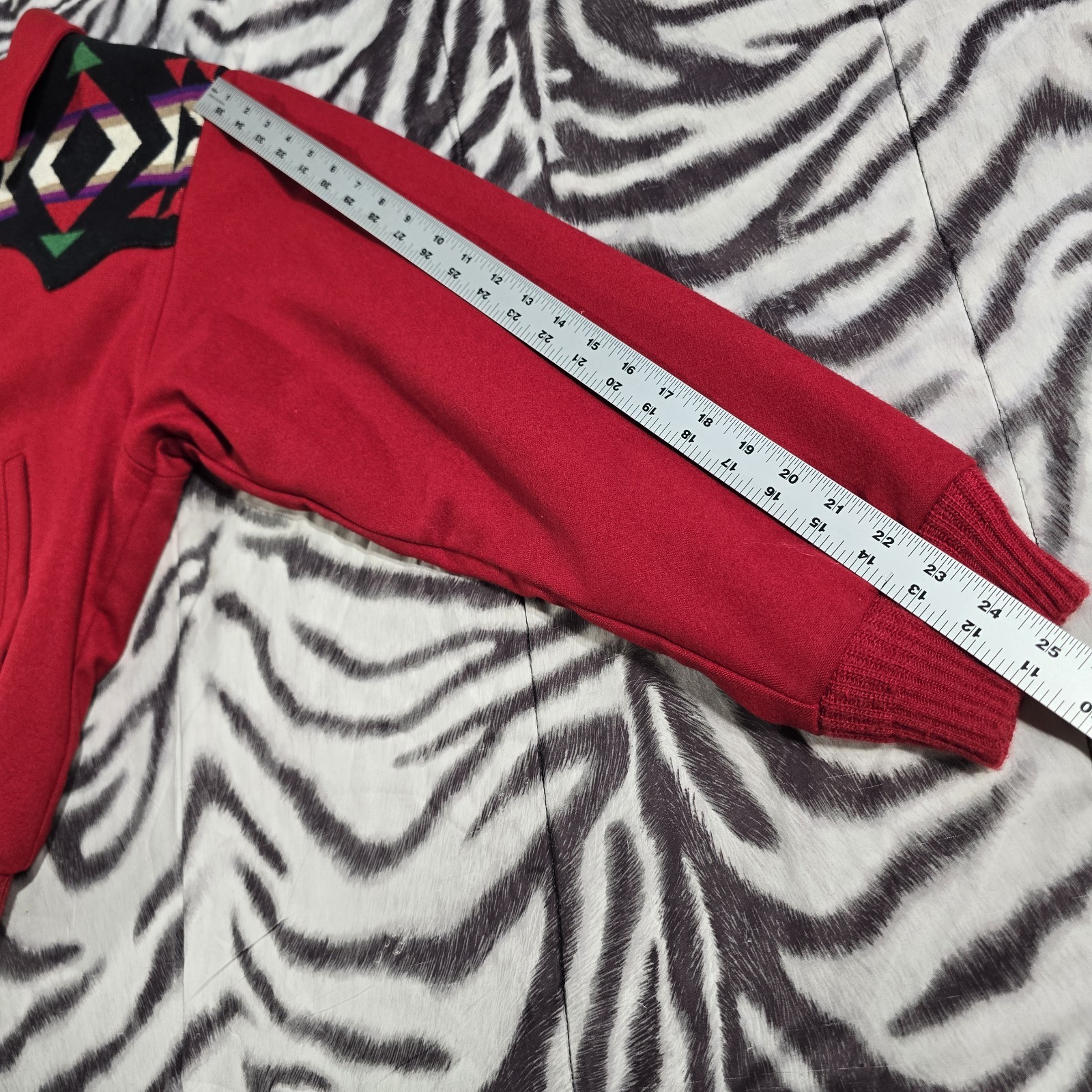 Pendleton wool varsity red jacket aztec geometric… - image 11