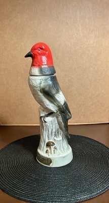 Vintage Jim Beam Whiskey Decanter, Redheaded, Woodpecker, Empty ￼