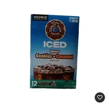 The Original Donut Shop Coffee Iced Duos Cookies & Caramel 12ct K Cups Exp O6/25