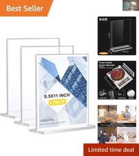 Versatile 8.5x11 Acrylic Display Stands - 3-Pack Double-Sided Sign Holders