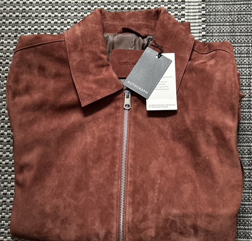 Marks & Spencer Mens Autograph Genunine Suede Zip Up Jacket Size Large 41 - 43" - Picture 13 of 15