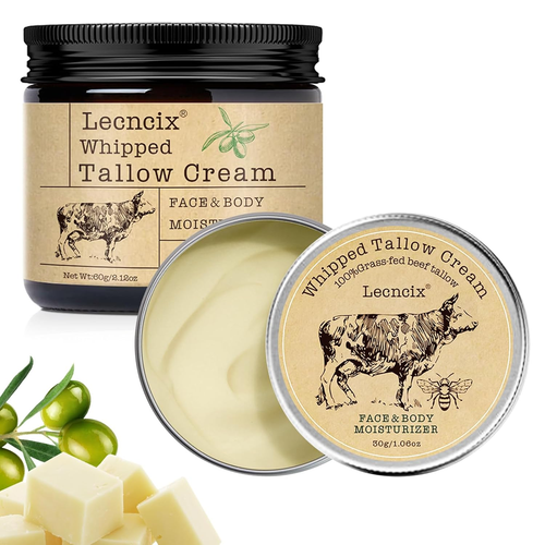 Juego de bálsamo de sebo de vaca 2,12 oz + 1 oz tamaño de viaje hidratante natural rostro cuerpo - Imagen 2 de 13