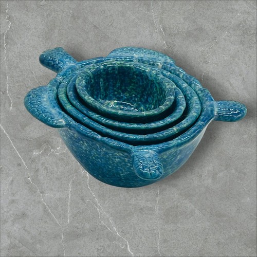 Nautical Turtle Rare Cracker Barrel Measuring Cup Set 4 Piece Nesting Bowls - Picture 3 of 10