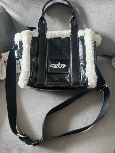 black leather fur tote bag marc jacobs small - Picture 7 of 8