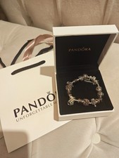 PANDORA bracelet with charms Purple