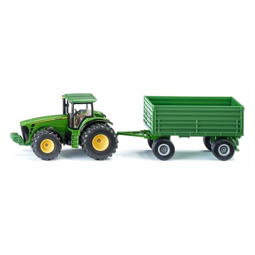 siku 1953, John Deere Tractor with Trailer, 1:50, Metal/Plastic, Green, Multifun