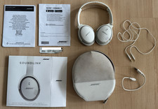 Bose SoundLink Around Ear II Wireless Headphones White in Case Used  Working 