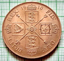 Great Britain Retro Model Edward VII 1910 Double Florin, Copper Fantasy Coin