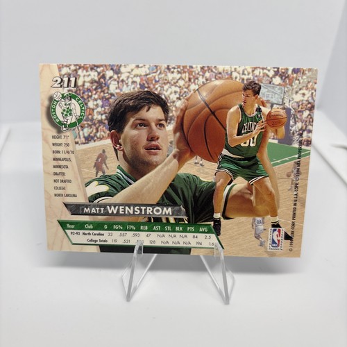 Tarjeta de baloncesto Fleer Matt Wenstrom #211 1994 novato agente libre Boston Celtics - Imagen 2 de 2