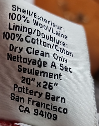 2 Pottery Barn Wool Pillow Cover 20×26 Southwest Stripe Blanket Stitch India 09 - Picture 4 of 6