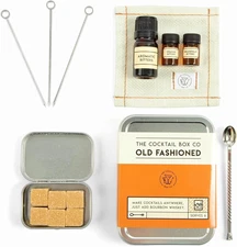 The Cocktail Box Co. Old Fashioned Cocktail Kit - Compact Plane Cocktail Kit for