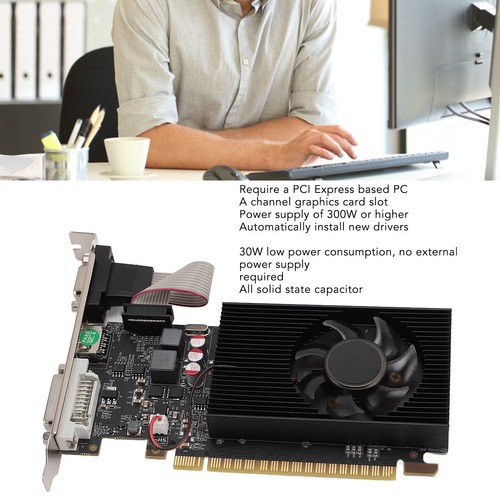 Single Slot Graphics Card 2GB For GDDR3 PCIE Thin Low Profile 64 Bit With CEL - Picture 5 of 12