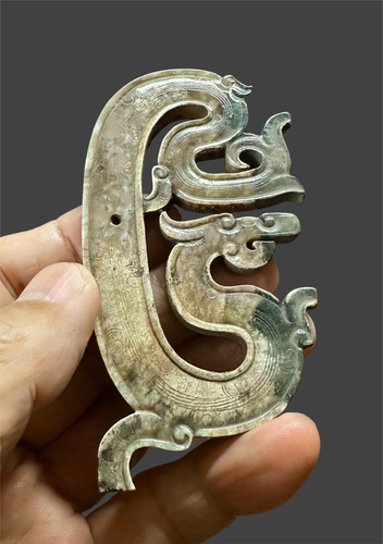 Beautiful Chinese Han dynasty C-shaped carved nephrite seed jade of Dragon - Picture 3 of 5