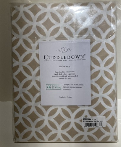 Sábana Ajustable Cuddledown 400tc 100% Algodón Meridiano Arena Blanca Queen Nueva - Imagen 2 de 4