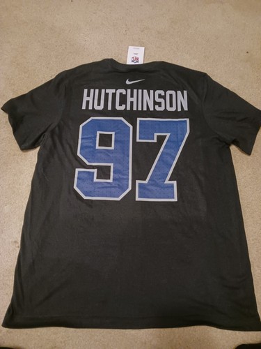Detroit Lions Aidan Hutchinson Nike Black Player Name & Number T-Shirt - Picture 2 of 2