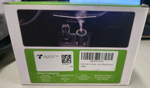 Smart Car Aromatherapy Diffuser RGB LED USB Air Freshener w/ Ocean Scent 150ml - Picture 4 of 6