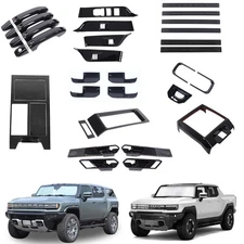 Glossy Black Exterior & Interior Decor Cover Trim For Hummer EV SUV Pickup 2024+