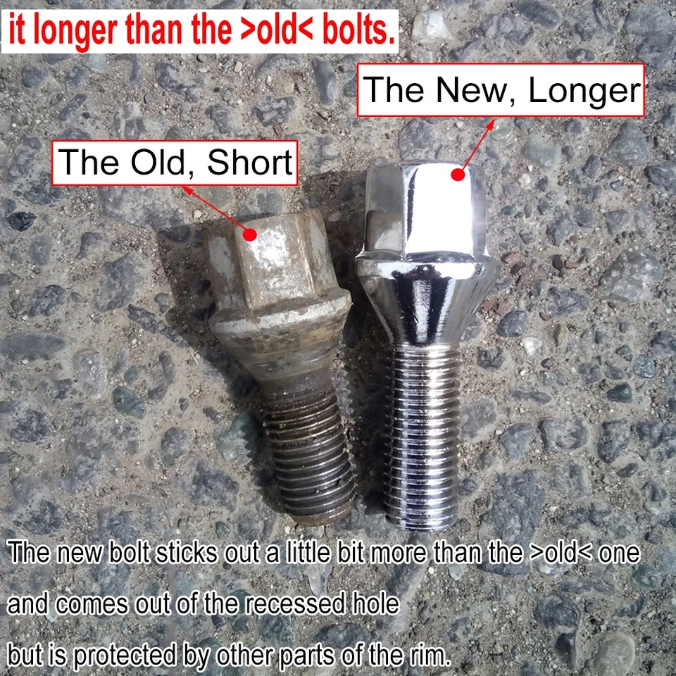 WHEEL BOLTS METAL FOR VAUXHALL ASTRA CORSA MERIVA VECTRA ZAFIRA A B OPEL - Image 3 of 4