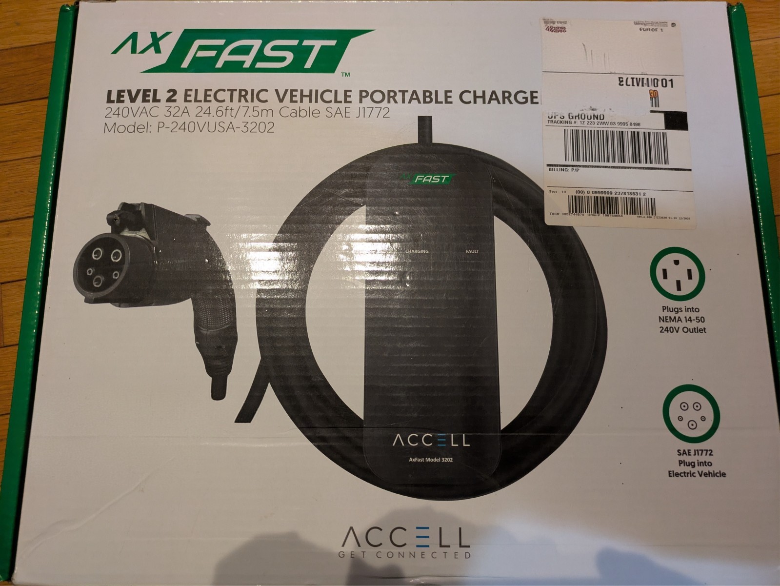 Accell Axfast Model 3202 Level 2 Ev Electric Vehicle Charger 32A Evse- Like New