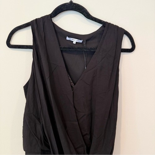 Top Helmut Lang asimmetrico minimalista in seta nero nuovo con etichetta Medium 1894 - Foto 3 di 12