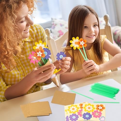 Flower Bouquet Craft Kit - 24Pcs Mother's Day Flower Bouquet Craft for Kids - Picture 5 of 7