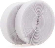 Sew on Hook and Loop Tape 1 Inch Wide, 16.4 Feet White, 1 Inx16.4 Ft, White 