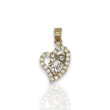 Heart Cz Pendant - 10K Yellow Gold