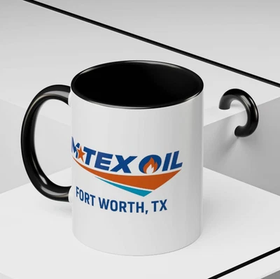 HANDMADE HOT - M-Tex Oil Fort Worth Tx Logo Mug Landman Accent Coffee Mug Billy Bob