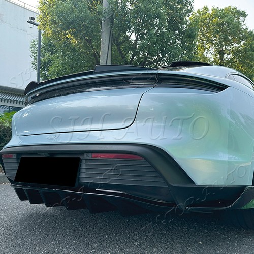 For Porsche Taycan 2020-2026 Gloss Black Rear Spoiler Tail Trunk Lip Wing Bar - Picture 7 of 8