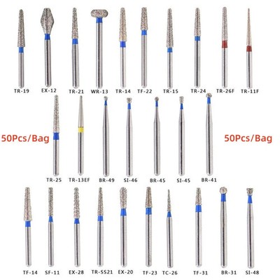 50Pcs/Bag Dental High Speed Diamond FG Bur Super Coarse for Polishing Teeth