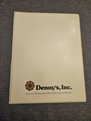 Vintage Late 1970's Denny's Restaurants Folder/Portfolio with Two Pockets