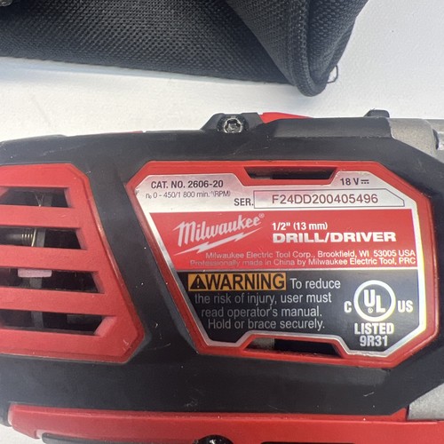 Milwaukee Tool 2606-22Ct M18 Compact 1/2 pollice Kit trapano avvitatore 2606-20 - Foto 9 di 12