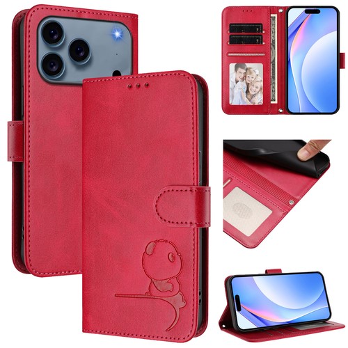 For Apple iPhone 17 Pro New Panda Pattern Phone Leather Case - Picture 6 of 9