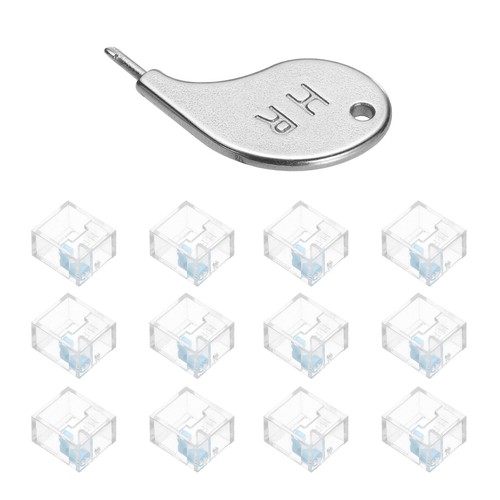 12pcs Port Blocker Locking RJ45 Port/Dust PC Blocker Cap with Coded Key,Blue - Zdjęcie 1 z 5