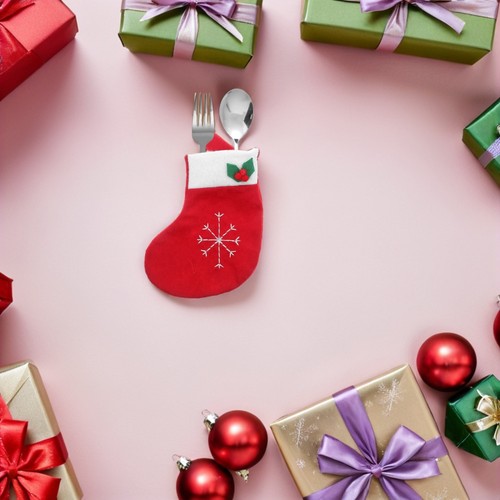 12 Stück Weihnachten Tischdeko Messer und Gabel Aufbewahrungstasche - Bild 6 von 12