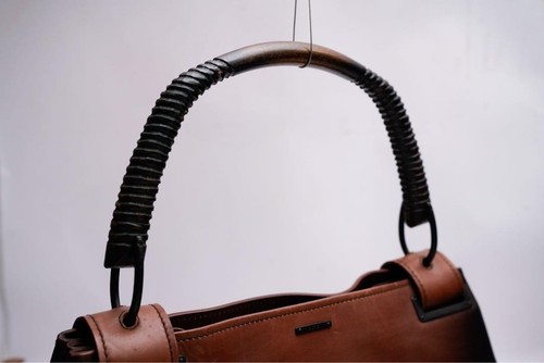 GUCCI 2002 Wood Handle Leather Shoulder Bag Brown Tom Ford Era Italy Vintage - Picture 8 of 12