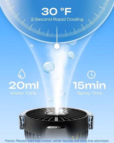 Handheld Misting Fan Portable Fan with Water Spray Cooling 4-Speed Wind UK - Picture 4 of 67