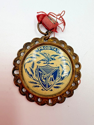Socialist Workers Unity Badge Arm Hammer Ship Crest Kraus USA Medallion